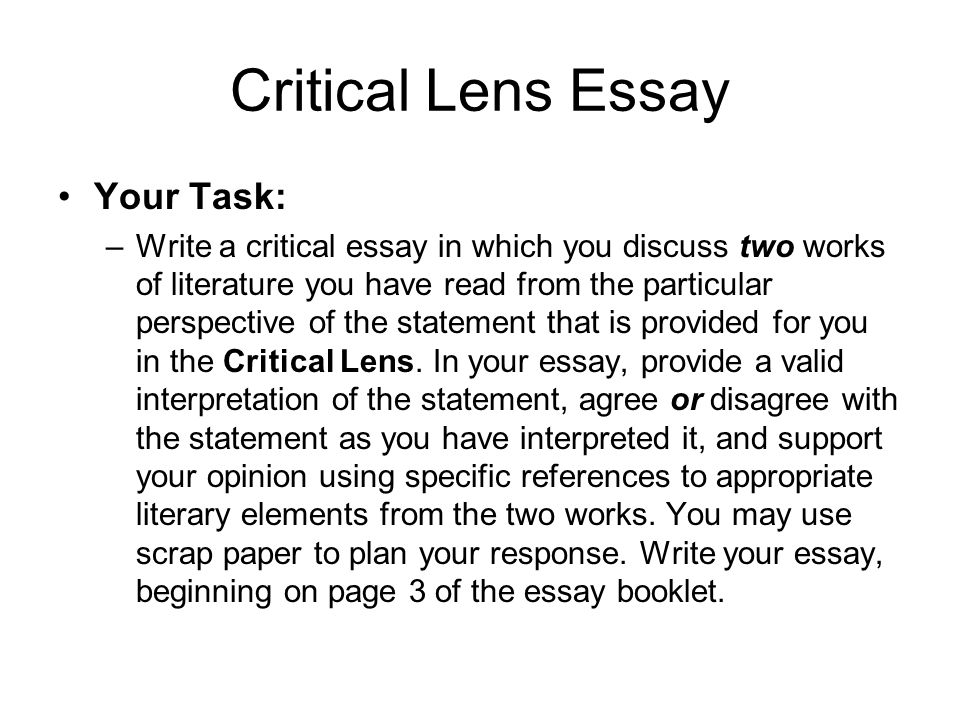 Critical lens essay conclusion